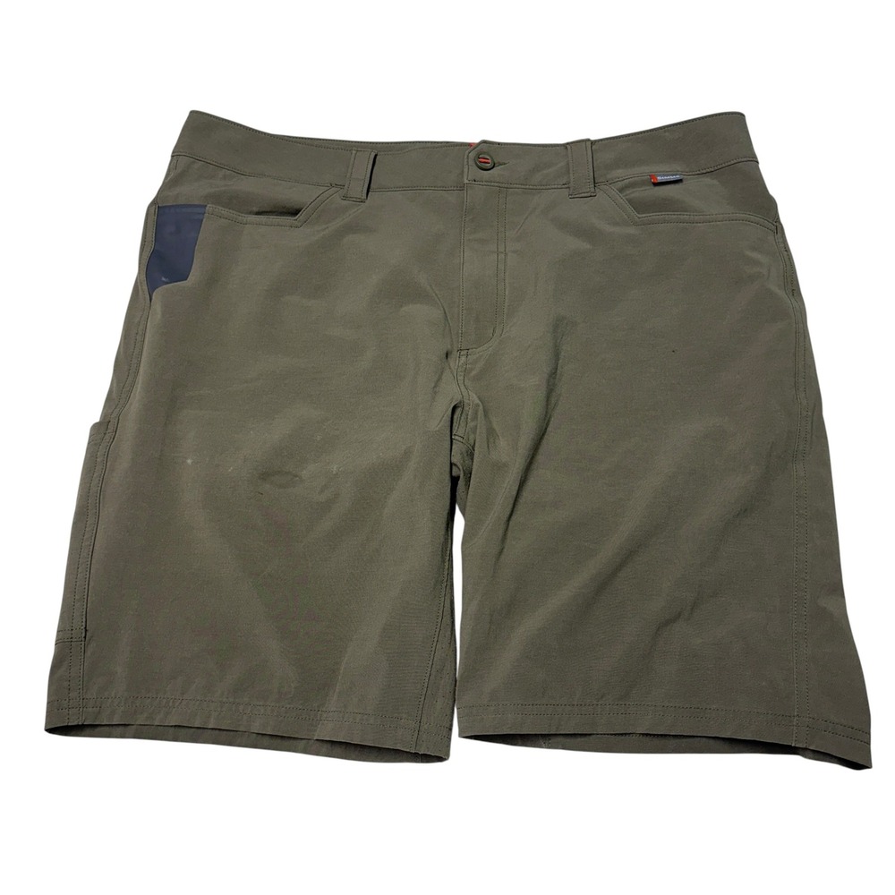 Simms Mens Fishing Shorts Size 38X9 Olive Green Stretch Technical Hiking Utility